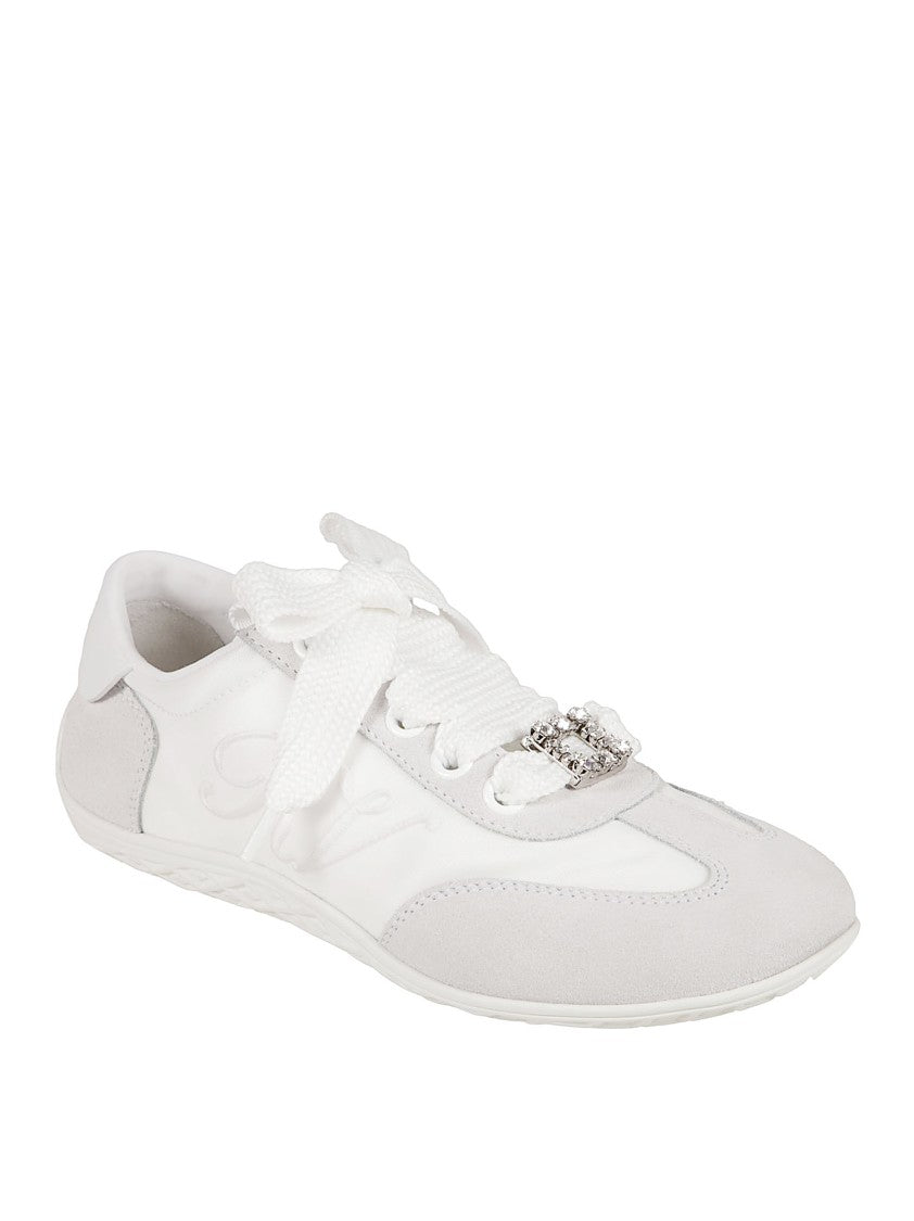 Roger Vivier Low-Profile White Sneakers With Calfskin