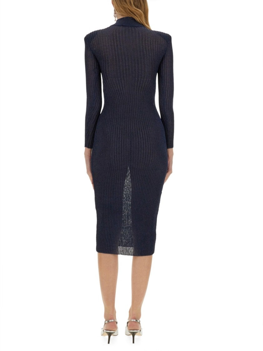 Self-Portrait Lurex Knit Midi Dress