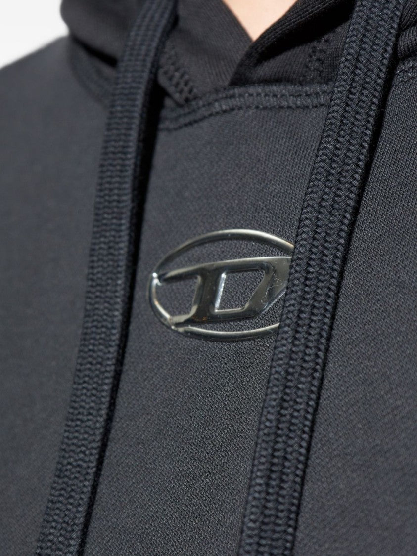 Diesel Black Logo Detail Pouch Pocket Hoodies
