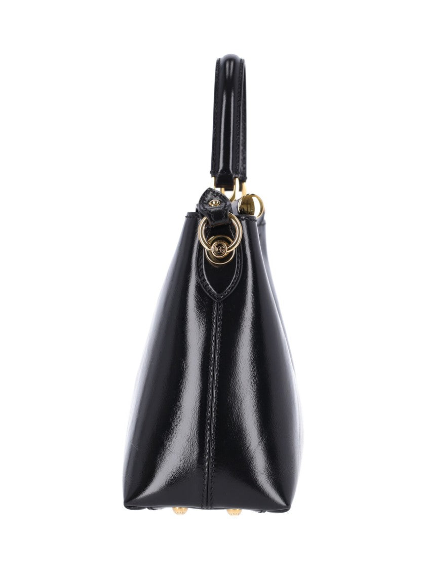 Dolce & Gabbana Black Vittoria Medium Calfskin Shoulder Bag