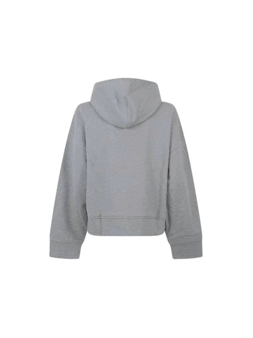 Ganni Cropped Zip-Up Hoodie With Textured Logo Detail