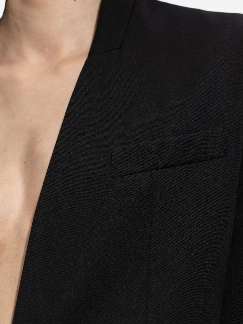 The Attico Structured Tailored Black Jacket With Sharp Shoulders