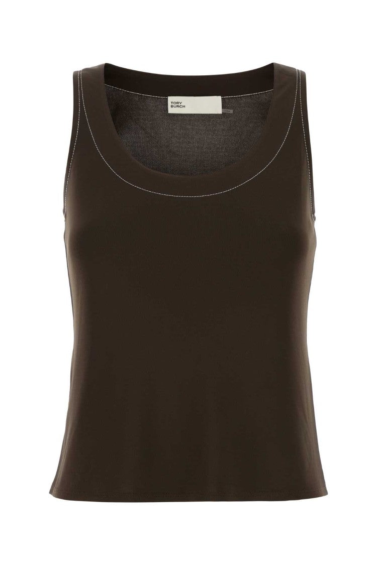 Tory Burch Brown Viscose Tank Top