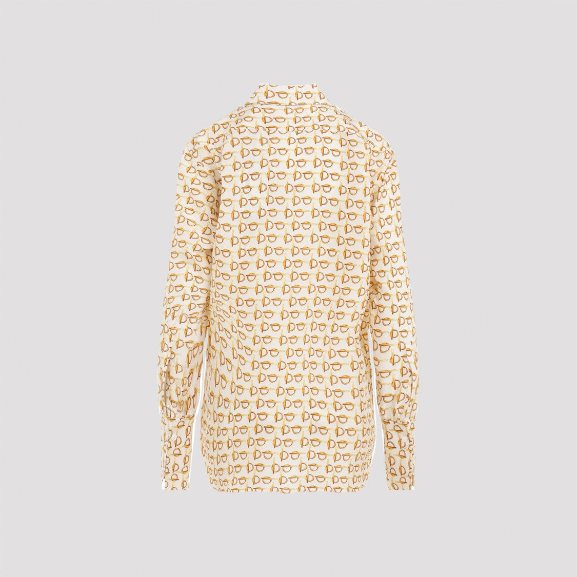 Burberry Gold And White Silk Shirt