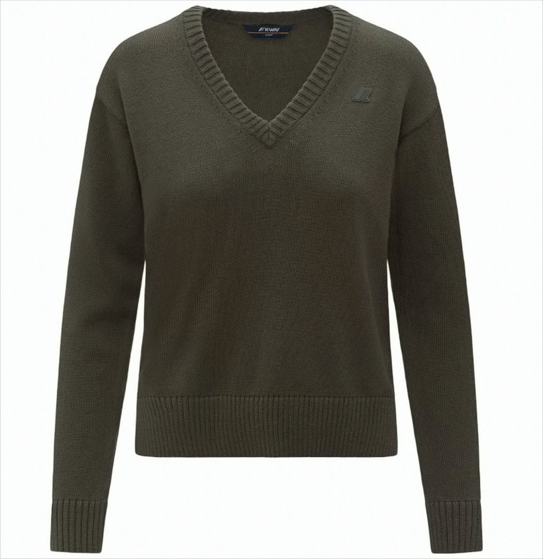 K-Way Cashmere-Blend V-Neck Sweater With Ribbed Detailing
