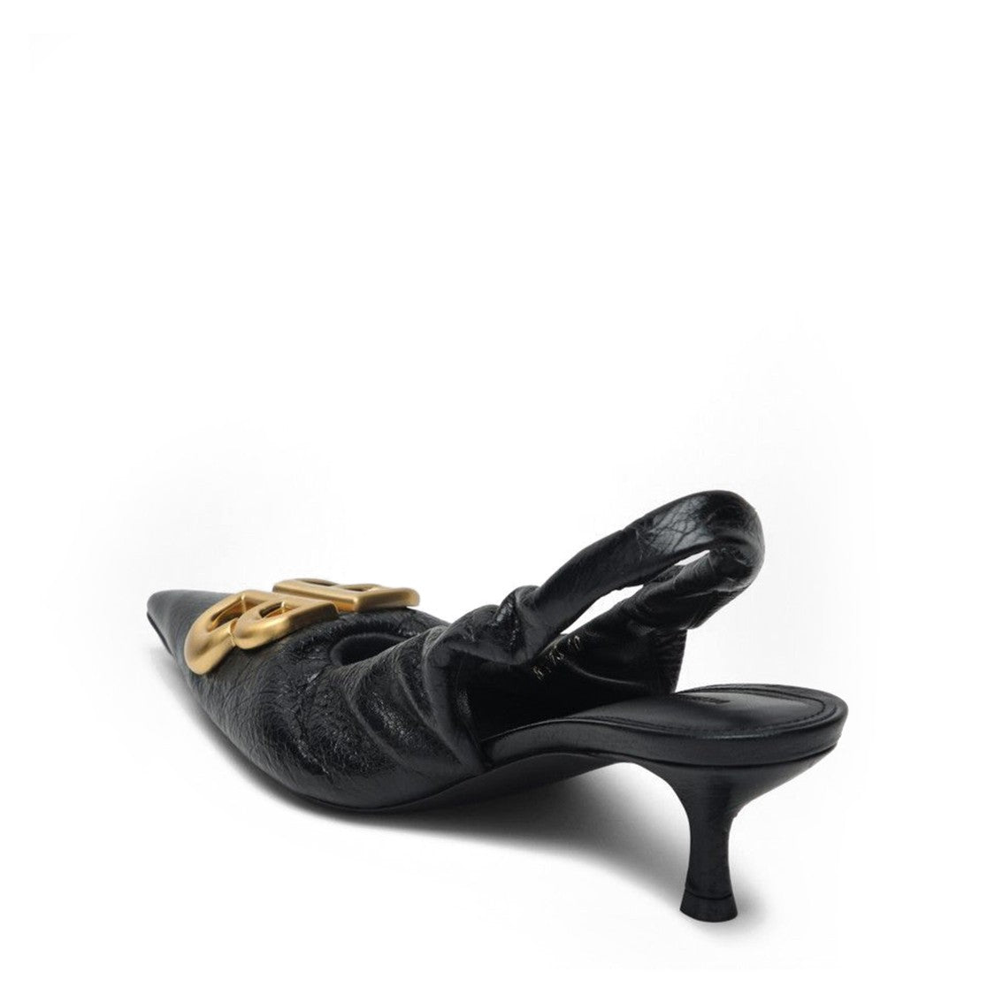 Balenciaga Monaco Slingback Bb With Pointed Toe And Gold Accent