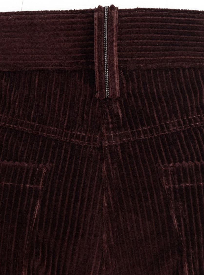 Brunello Cucinelli Bordeaux Corduroy Pants