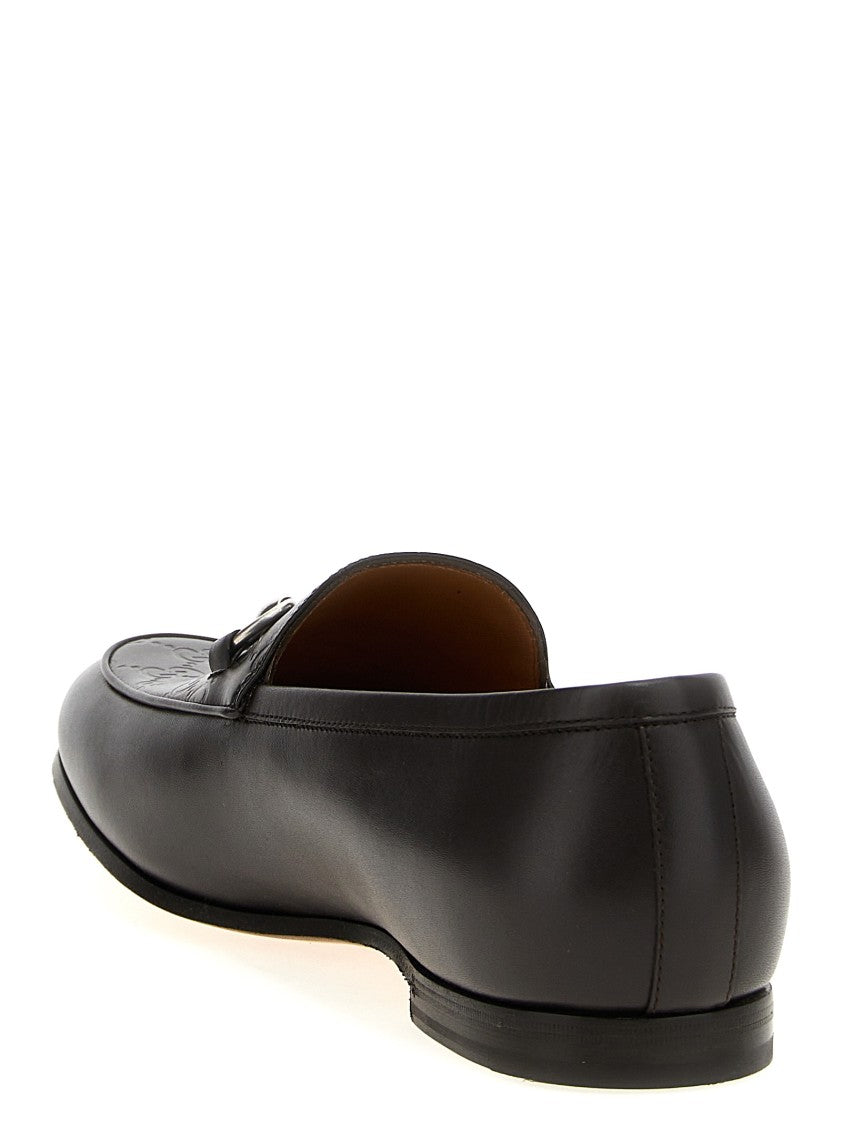 Gucci Morsetto Leather Loafers With Gg Monogram