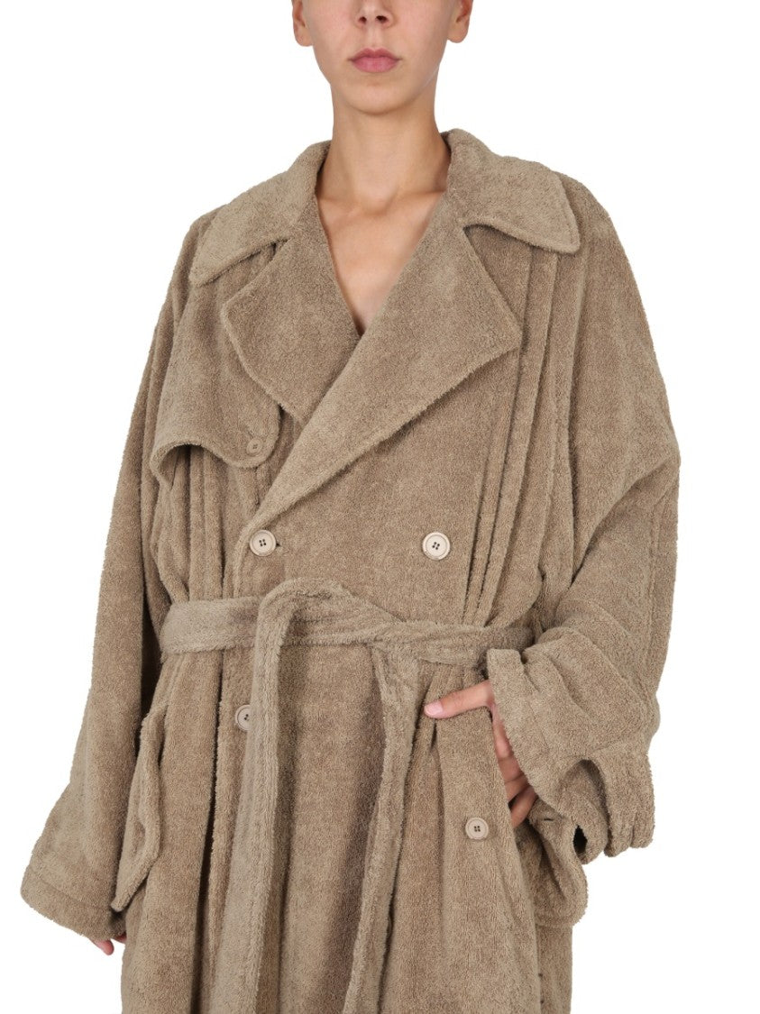 Balenciaga Towel Trench Coat With Adjustable Belt Closure
