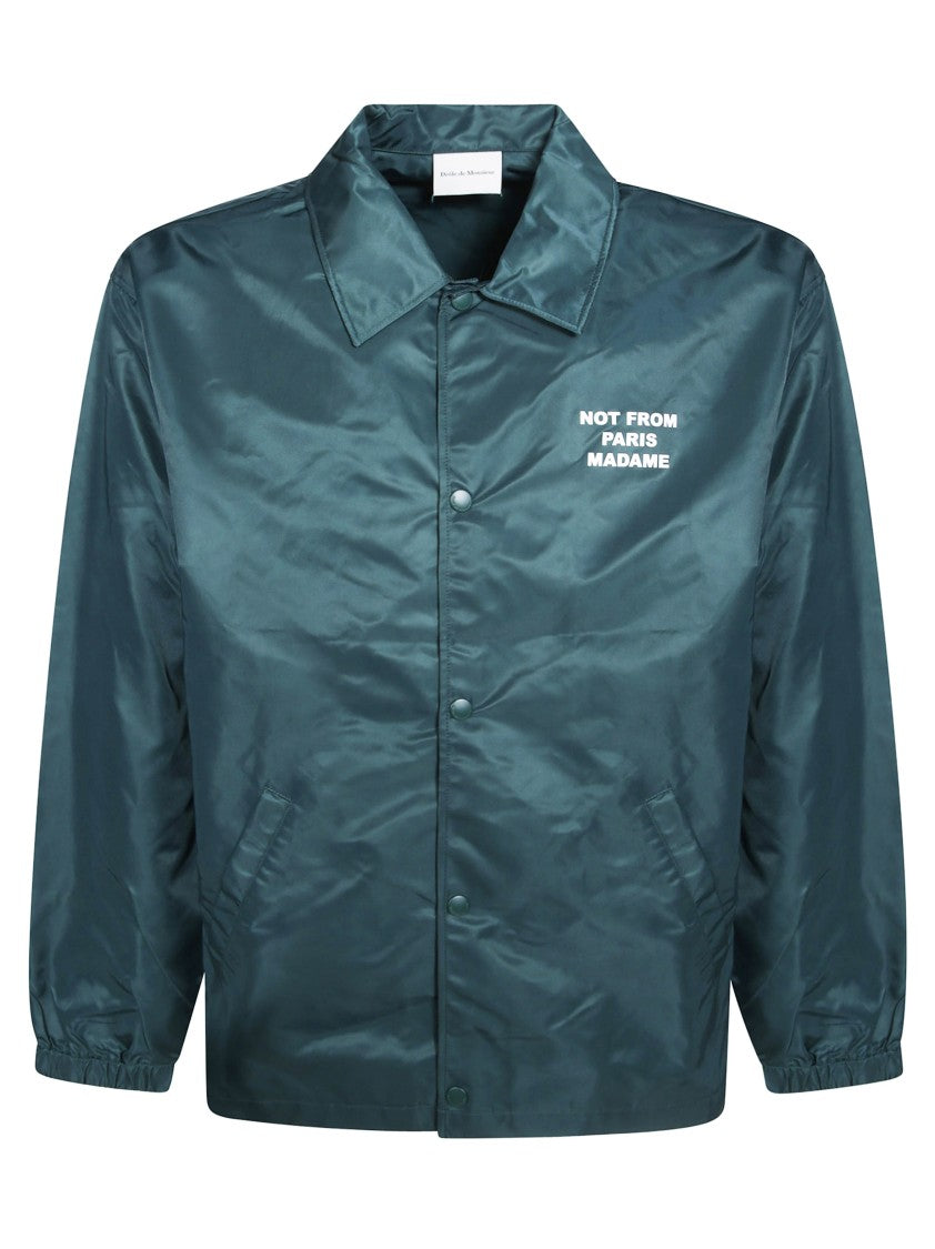 Drôle De Monsieur Blue Nylon Giacca Con Scritta Jacket