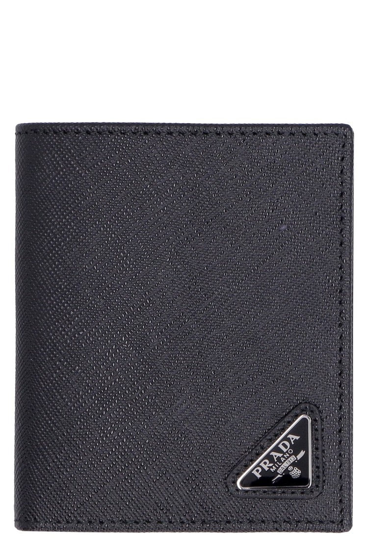 Prada Textured Cowhide Leather Bifold Wallet