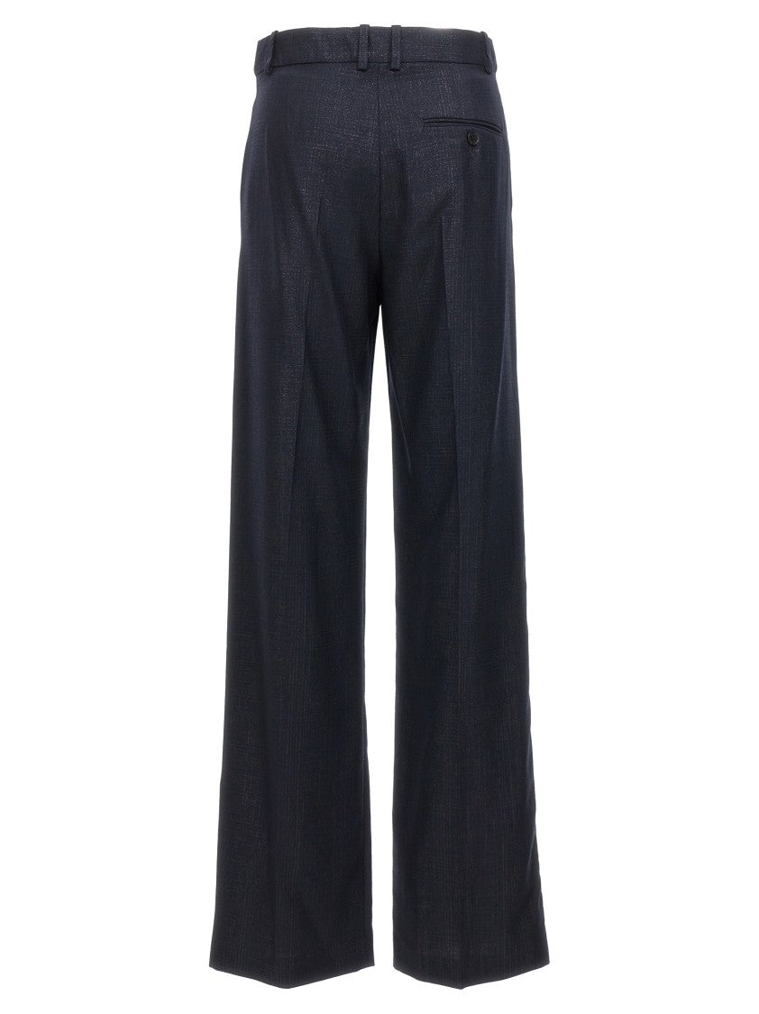 Stella Mccartney Check Print Lurex Wool Pants With Tailored Silhouette