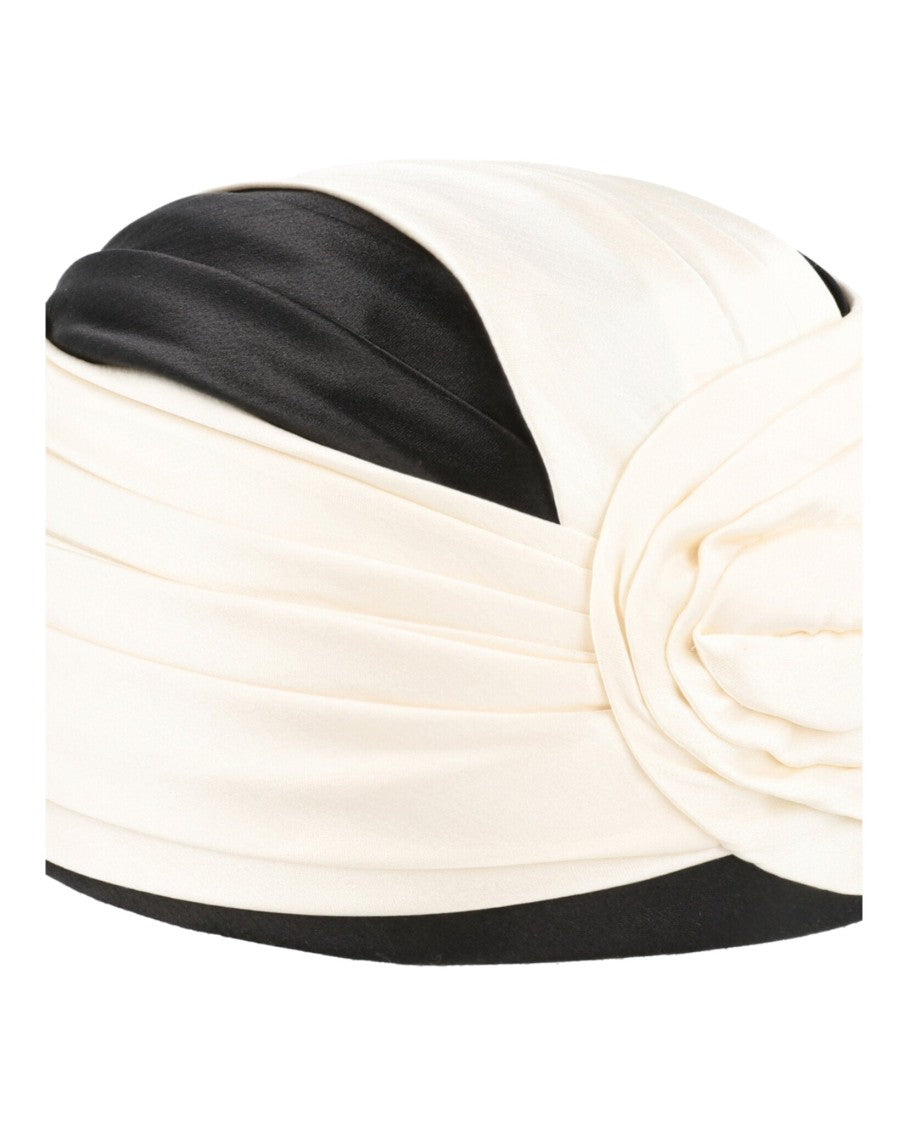 Valentino Silk Turban With Pleated Color-Blocked Design And Vlogo Signature