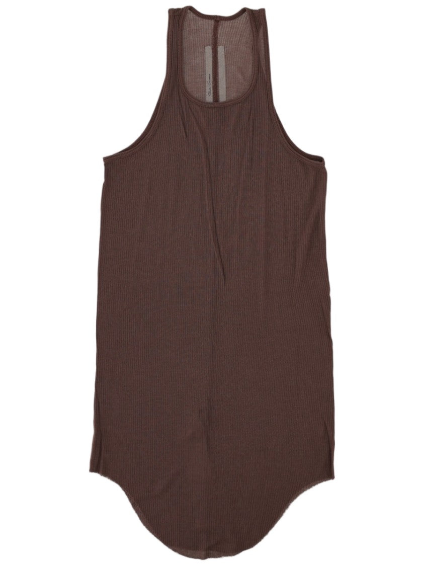 Rick Owens Basic Rib Scoop Neck Viscose-Blend Tank Top