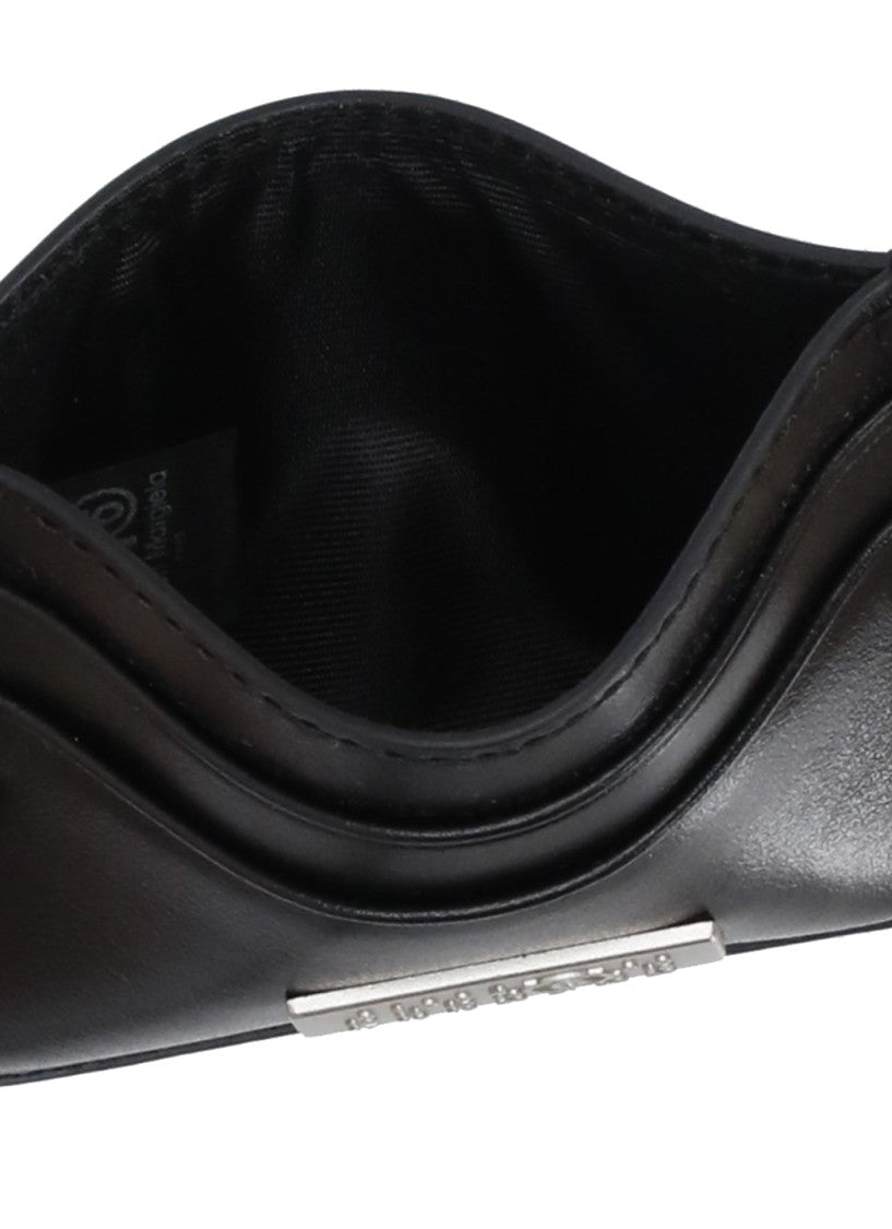 Mm6 By Maison Margiela Black Leather Card Holder