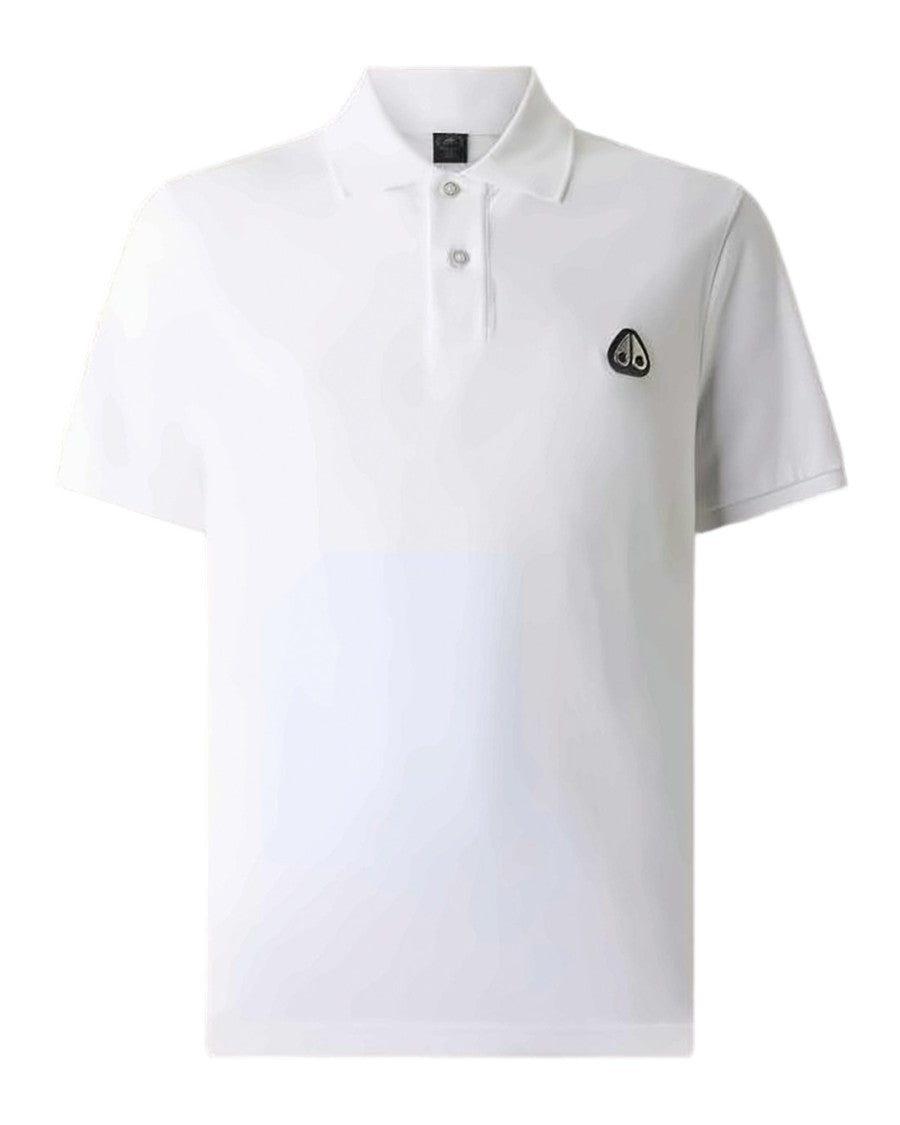 Moose Knuckles White Polo Shirt With Traditional Collar