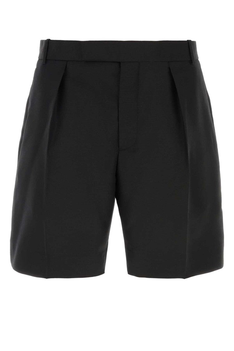 Alexander Mcqueen Black Wool Blend Bermuda Shorts