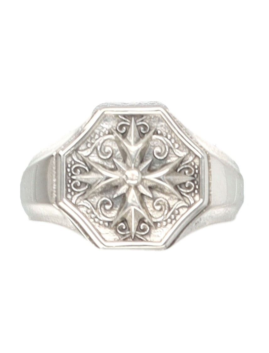 Emanuele Bicocchi Crest Design Sterling Silver Signet Ring