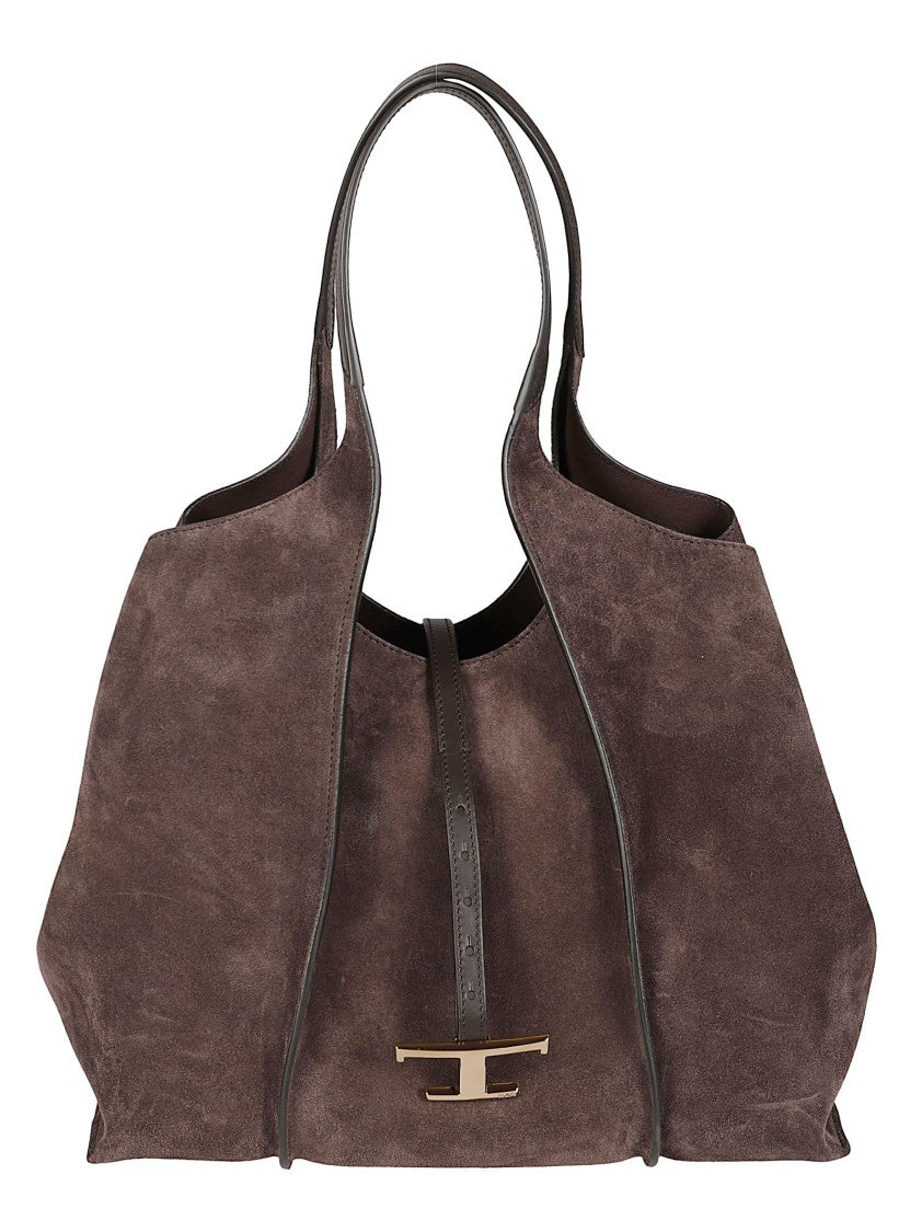 Tod's Medium Calf Leather Shopping Bag With Structured Edges
