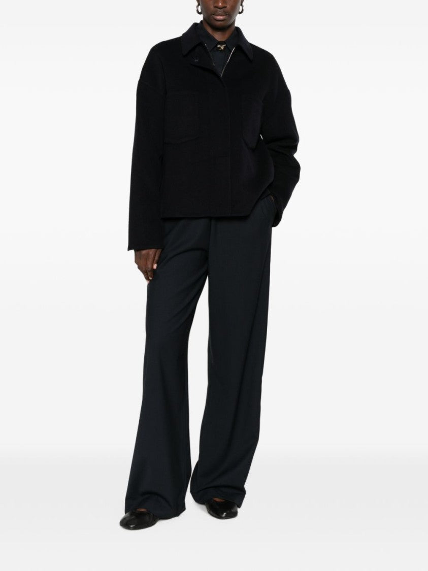 Fabiana Filippi Black Cropped Boxy Wool Coat
