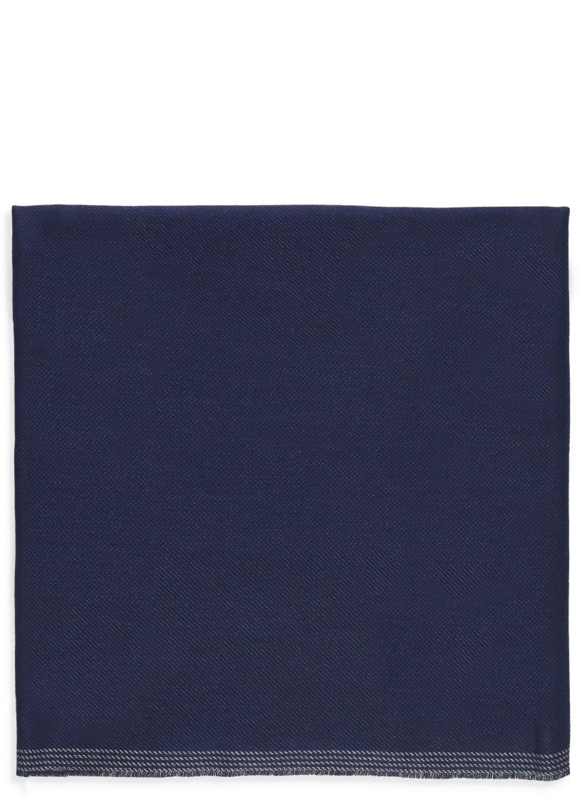 Brunello Cucinelli Cashmere And Wool Scarf With Microfringe Trims