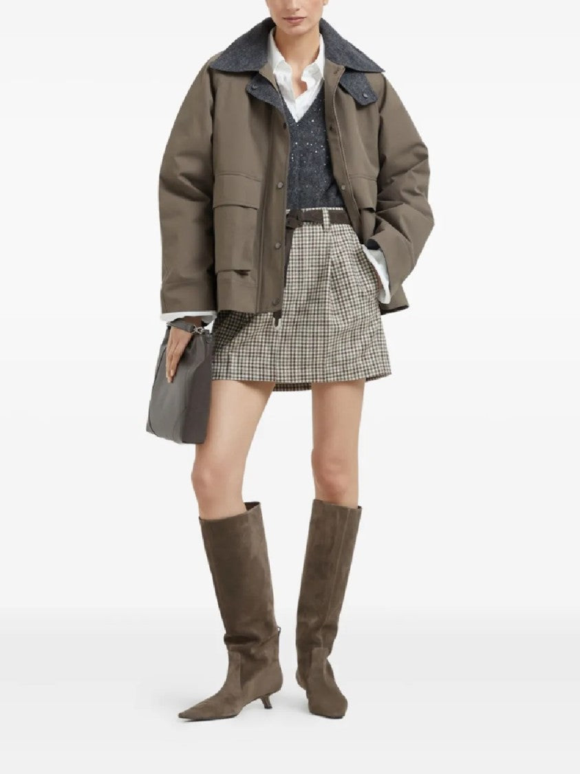 Brunello Cucinelli Textured Ribbed V-Neck Sweater With Sparkling Details