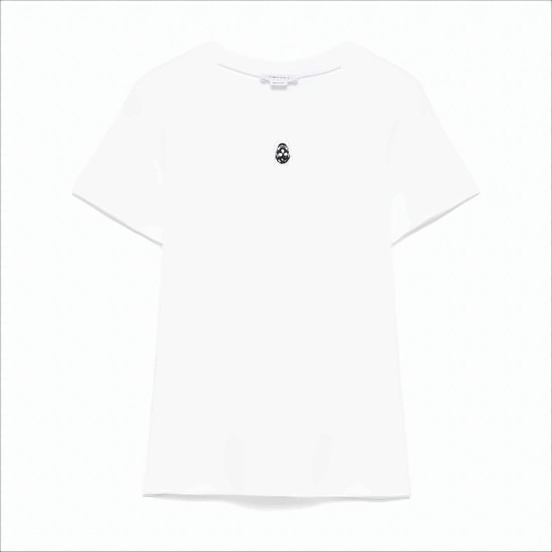 Alexander Mcqueen Minimalist White Cotton T-Shirt With Skull Emblem