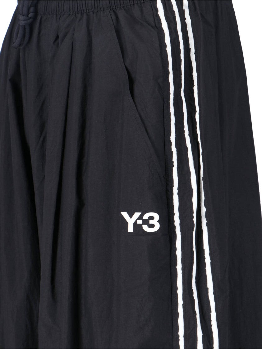 Y-3 Black Edge 3 Stripes Wide-Leg Trousers