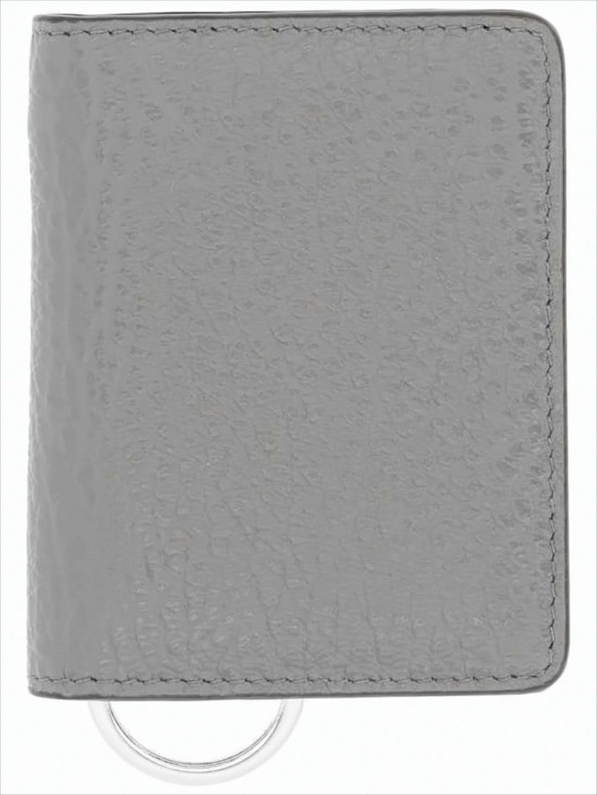 Maison Margiela Compact Grey Calf Leather Card Wallet