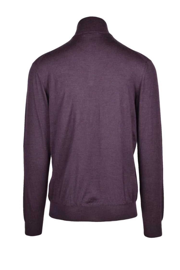 Cruciani High Neck Zip Pullover - Red