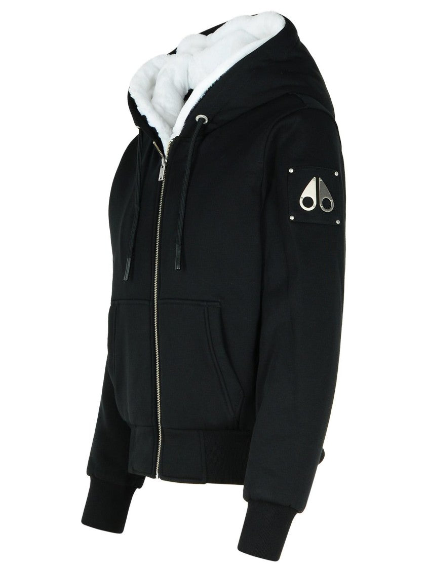 Moose Knuckles Classic Bunny' Black Cotton Blend Sweatshirt