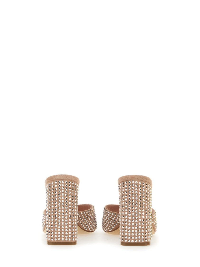 Paris Texas Mule Holly Anja Suede And Crystal Block Heel Mules