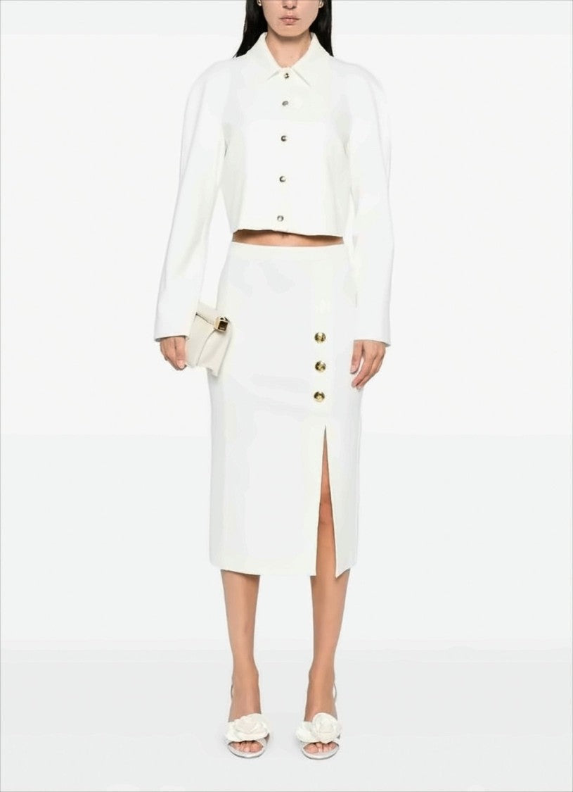 Pinko Cropped Jacket With Classic Collar