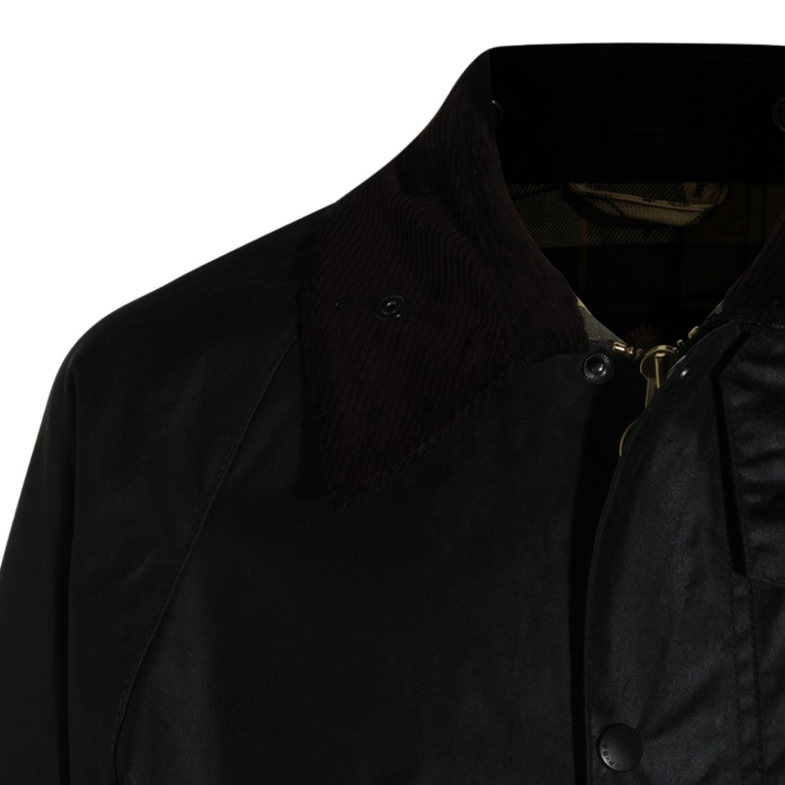 Barbour Black Matte Corduroy Collar Casual Jacket