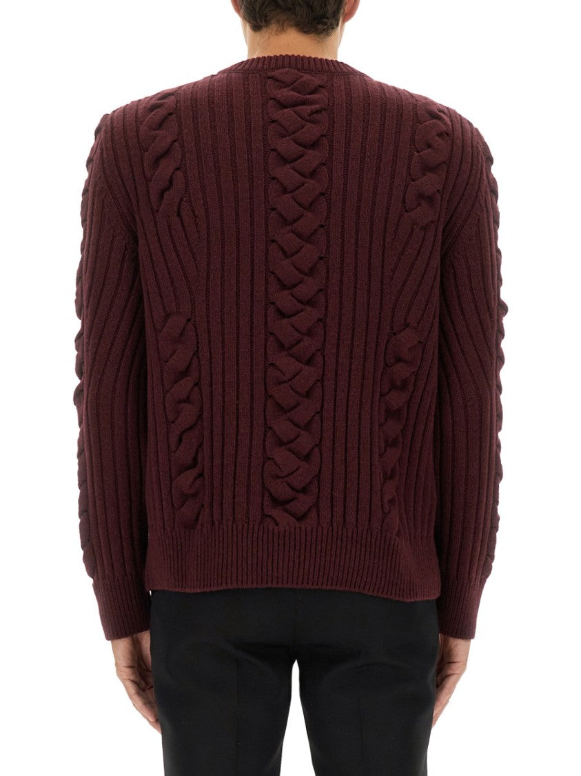 Alexander Mcqueen Chunky Cable Knit Wool Sweater