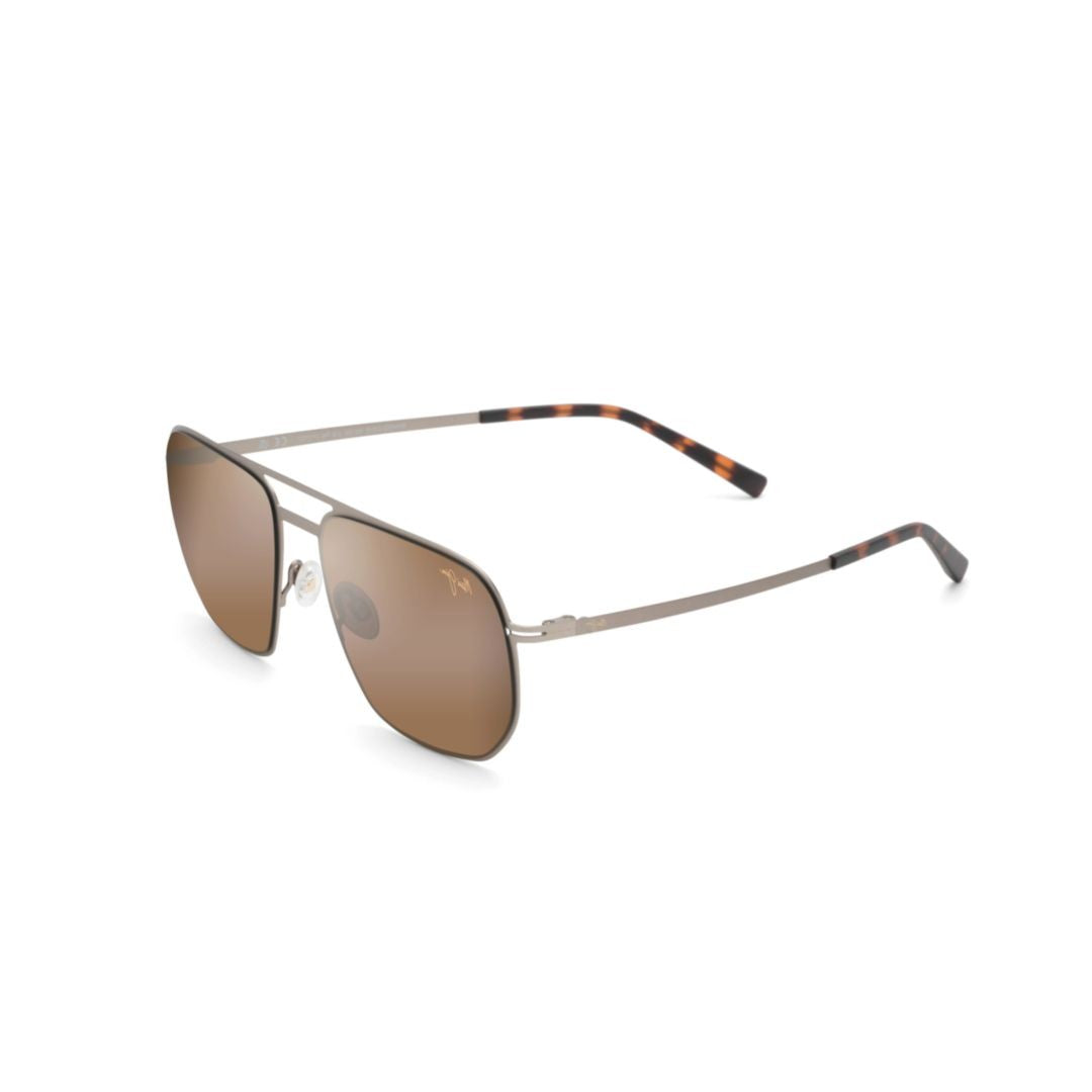 Maui Jim Sharks Cove Rectangular Frame Sunglasses With Tortoiseshell Temples
