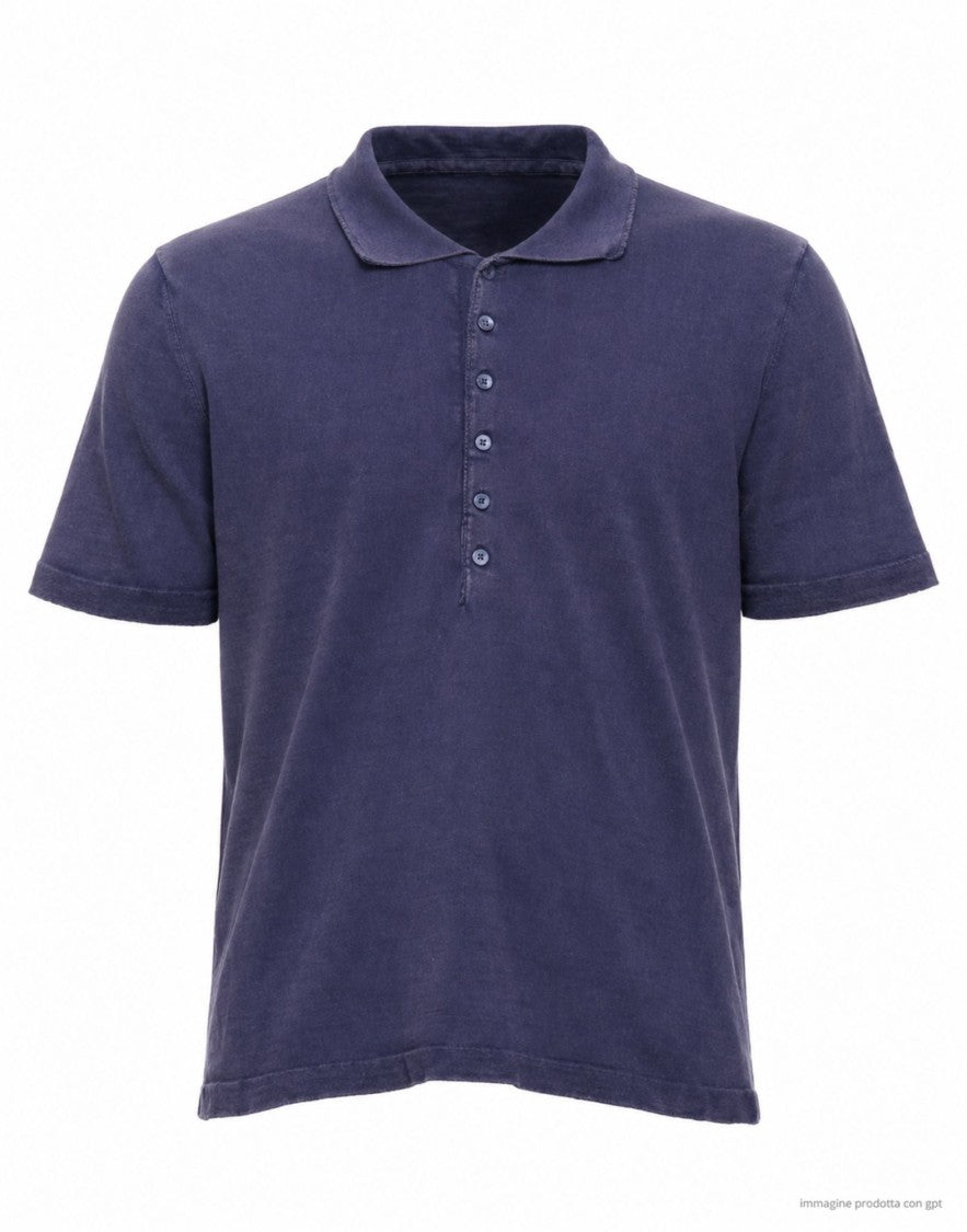 Fabrizio Del Carlo Blue Short Sleeve Regular Fit Polo Shirt