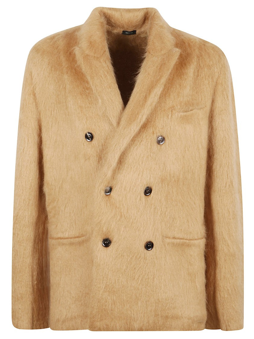 Tom Ford Double-Breasted Tailored Jacket In Cashmere, Silk