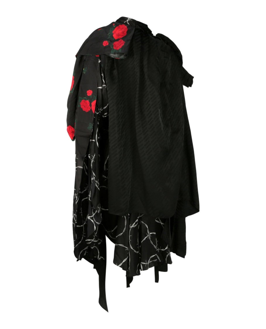 Balenciaga Deconstructed Abstract Floral-Print Midi Dress