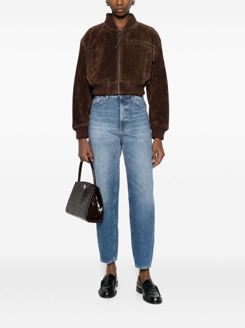 Dondup Blue Faded Cotton Seams Jeans