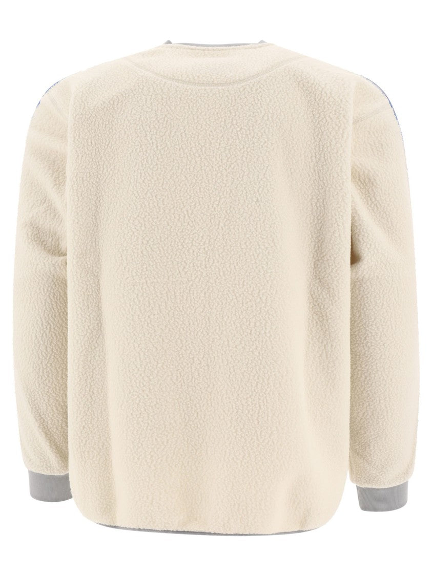 And Wander Textured Fleece Sweater With Contrasting Accents