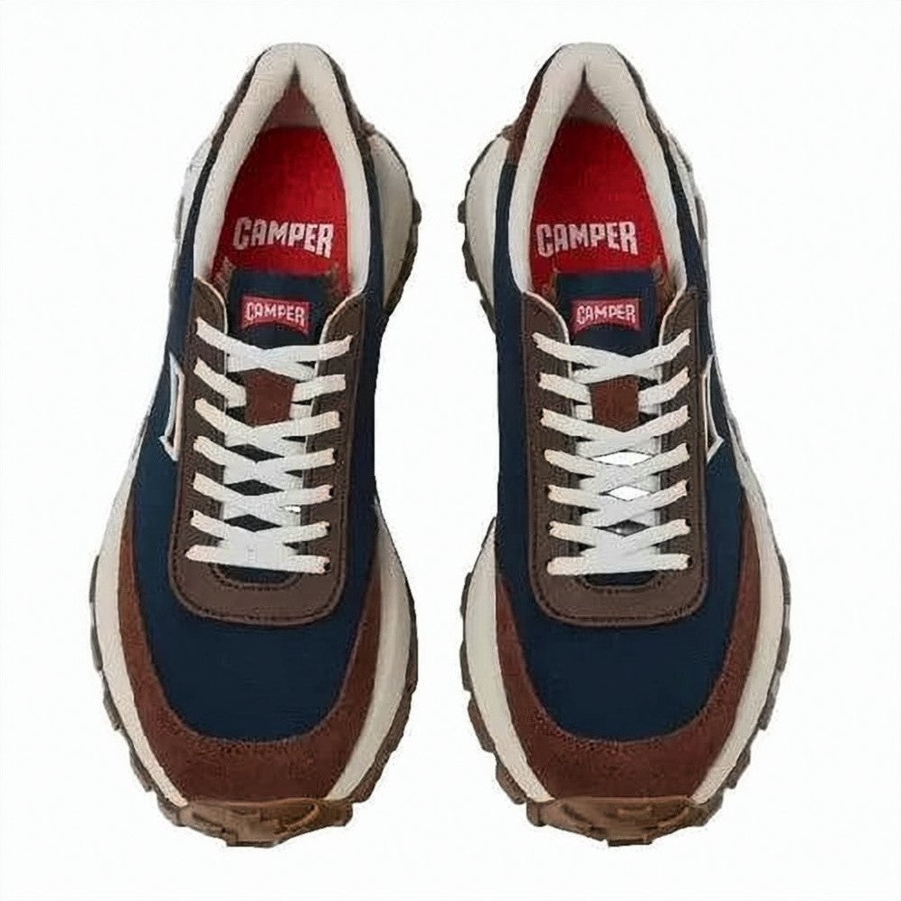 Camper Navy Blue Nubuck Trail Sneakers With Vibram Sole