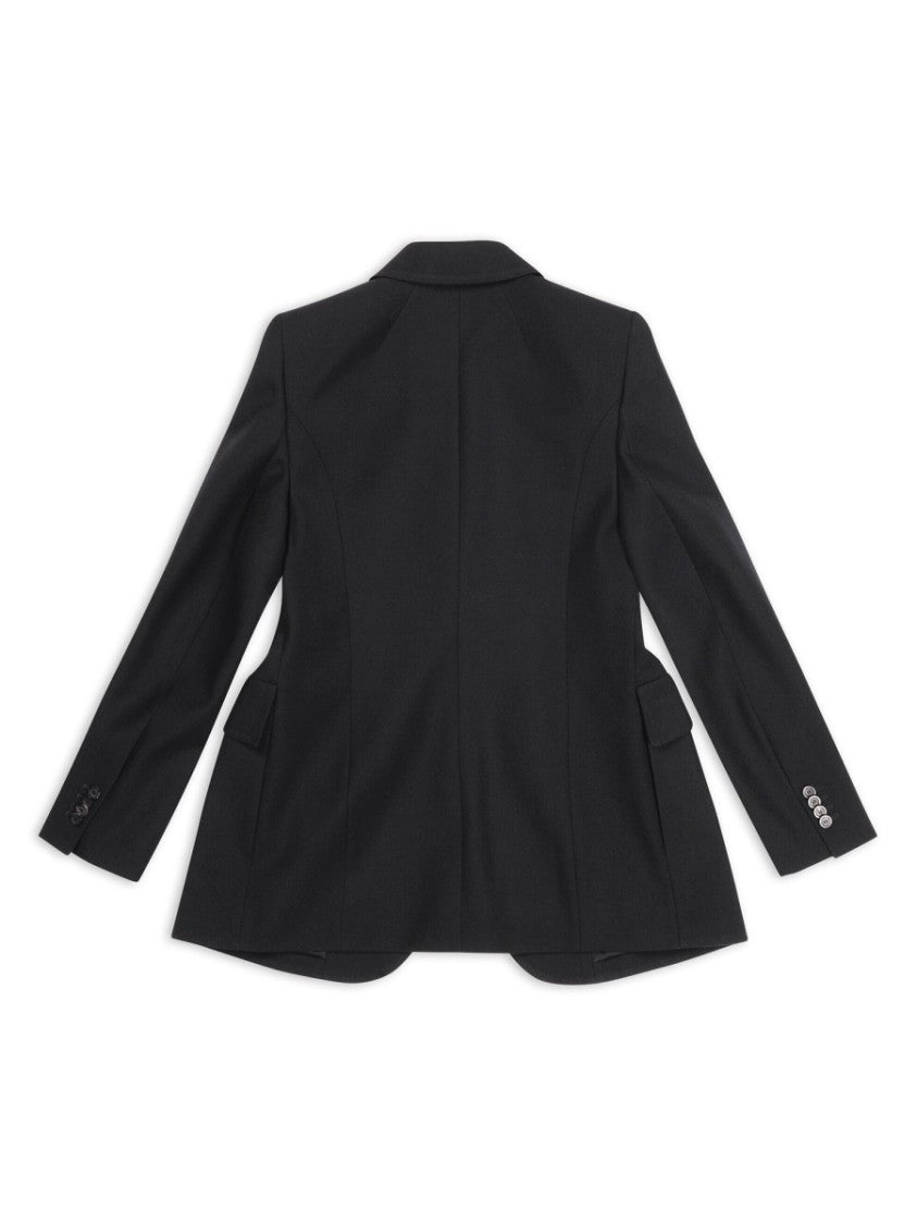 Balenciaga Tailored Black Hourglass Jacket With Classic Lapel And Defined Waist