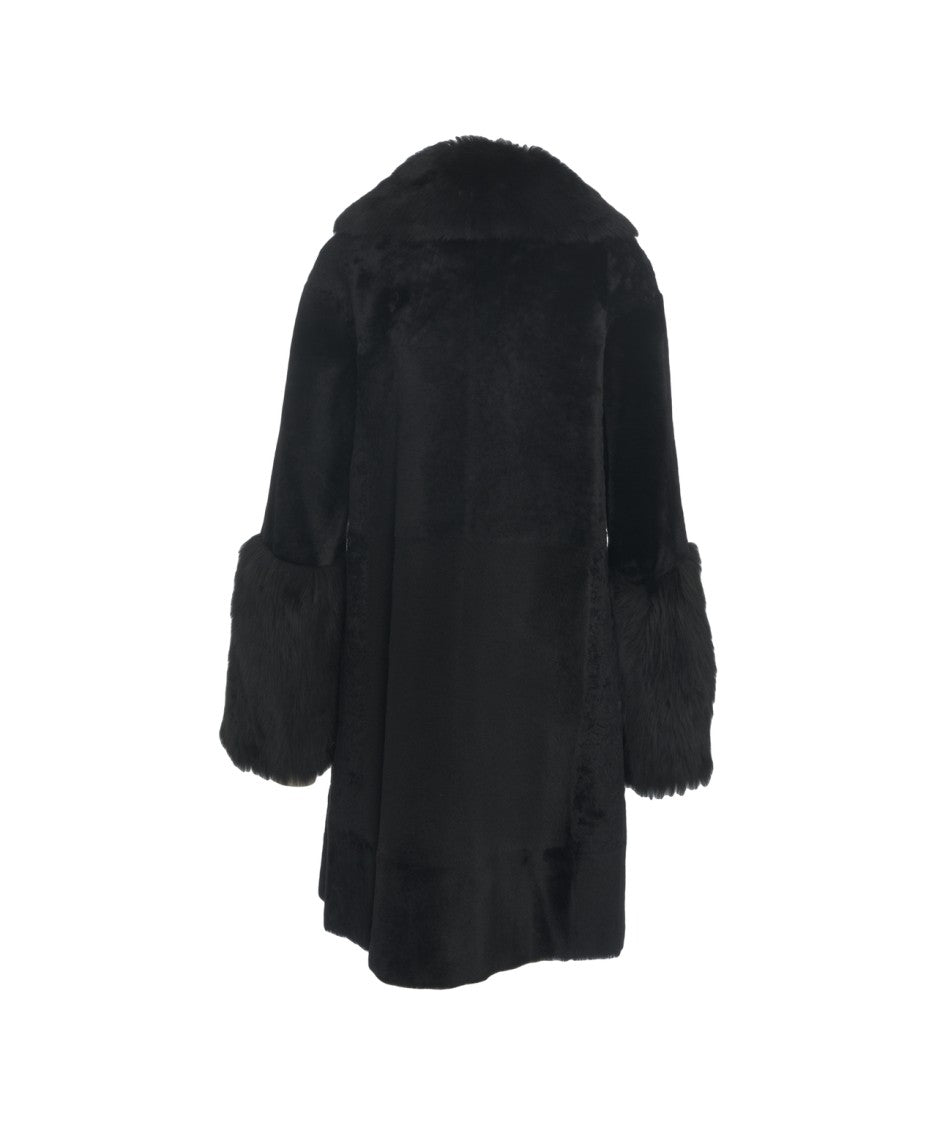 Desa 1972 Oversized Lamb Leather Coat With Textured Finish