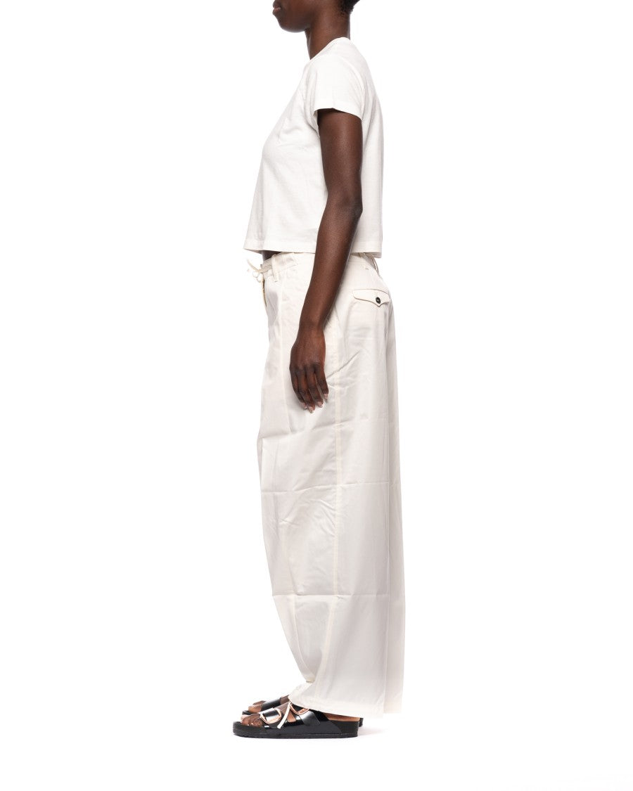 Nine In The Morning Ivory Nerea Cotton Oversized Cargo Pants