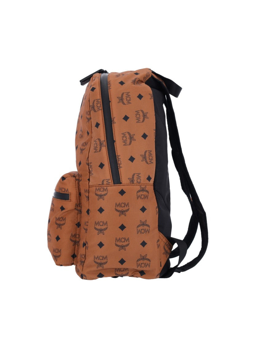 Mcm Structured Monogram Nylon Backpack