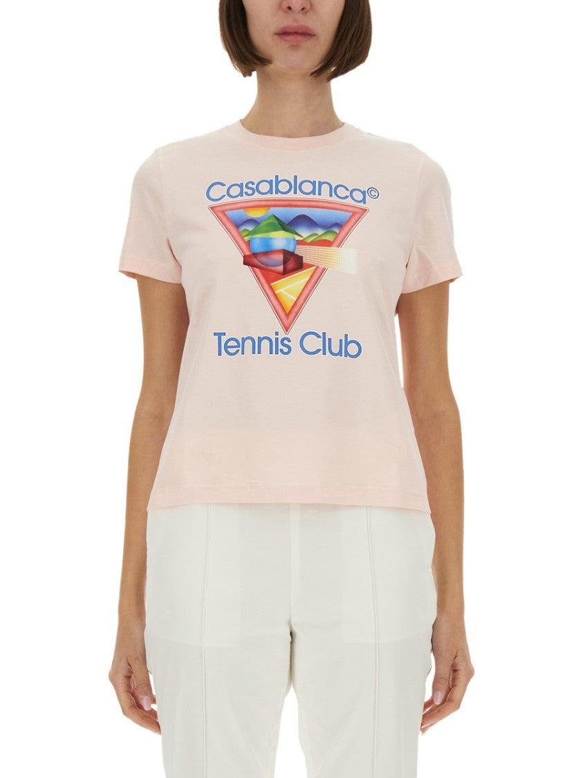 Casablanca Graphic Print Fitted T-Shirt With Crew Neckline