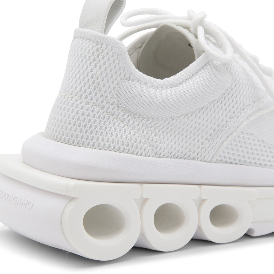 Ferragamo White Cotton Fastening Sneakers