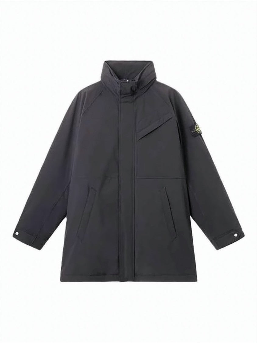 Stone Island High-Collar Black Casual Jacket
