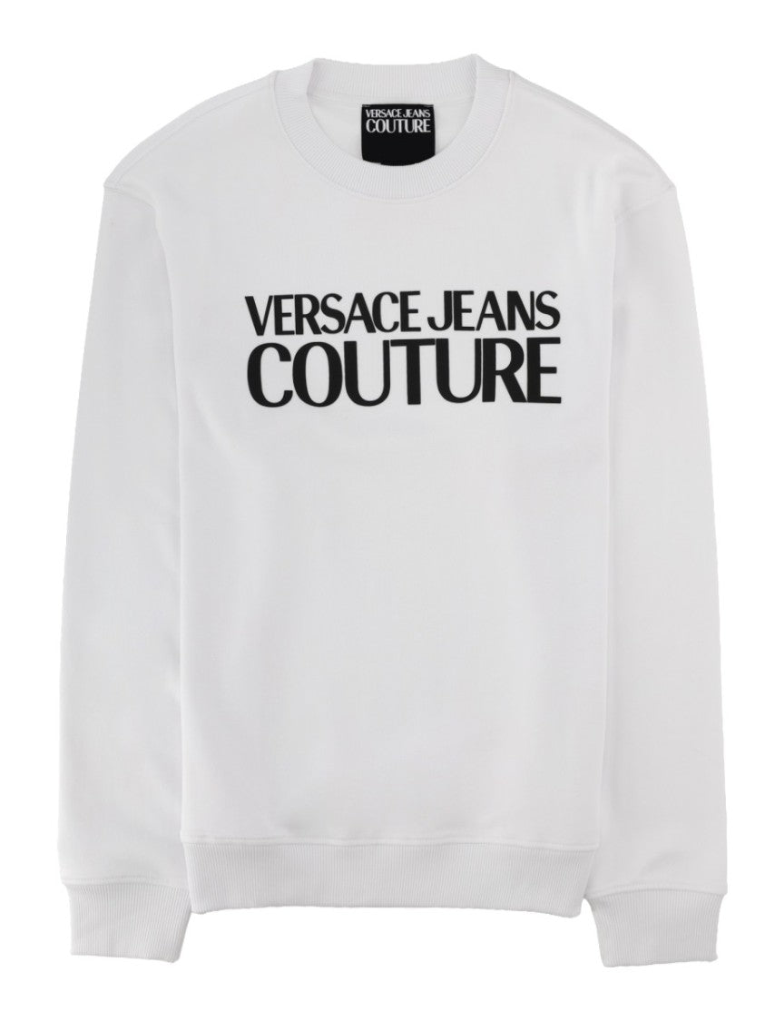 Versace Jeans Couture White Crewneck Black Logo Sweatshirt